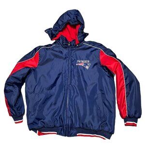 New England Patriots NFL Sideline Winter Full Zip Hooded Coat Jacket XXL